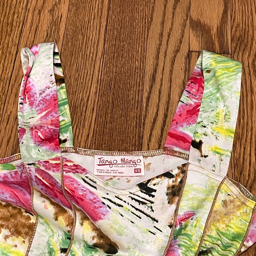 Tango Mango Green & Pink Floral Dress XS